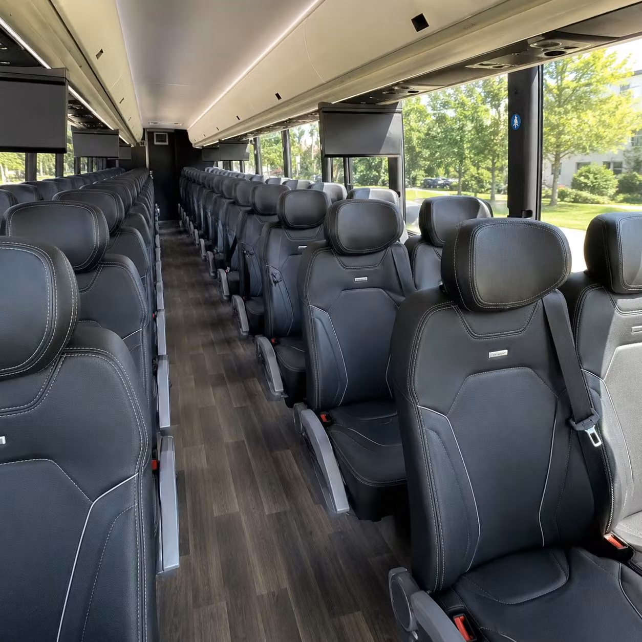56 passenger charter bus inside