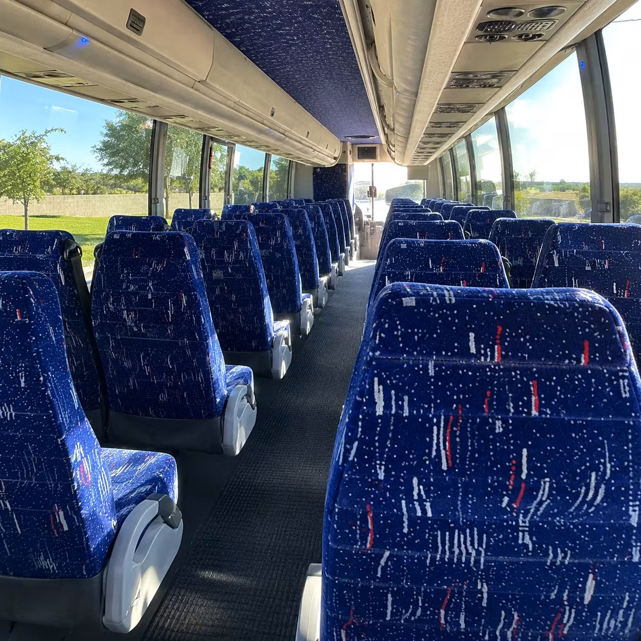 irvine charter bus rental interior
